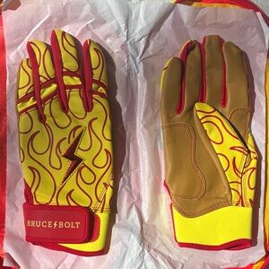 BRUCE BOLT Yellow Signature Series Batting Gloves (Harrison Bader)